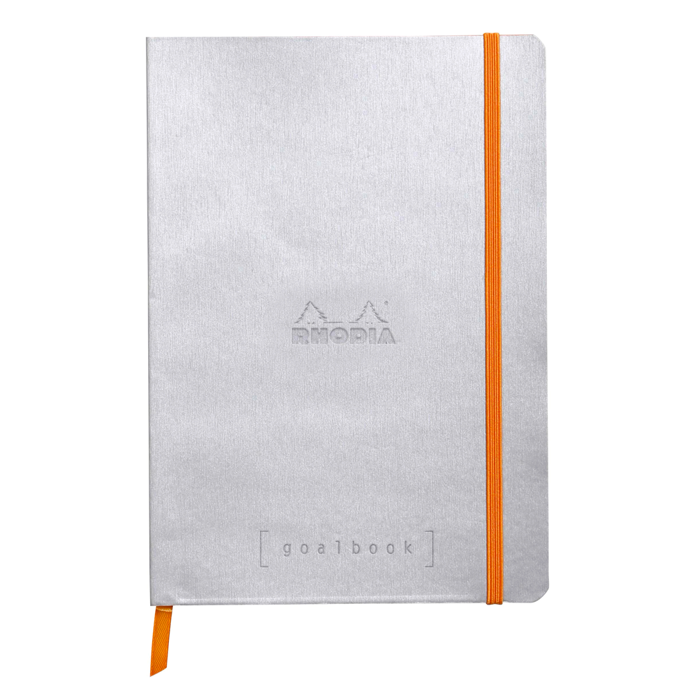 Rhodia Goal Book A5 Hardcover - Silver with White Paper (Dotted)
