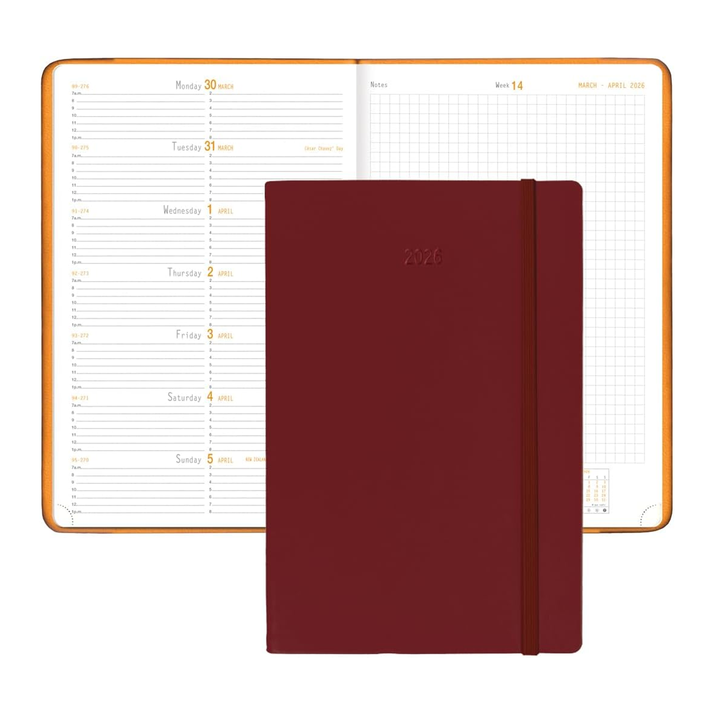Rhodia 2026 Webplanner Weekly Planner - Burgundy