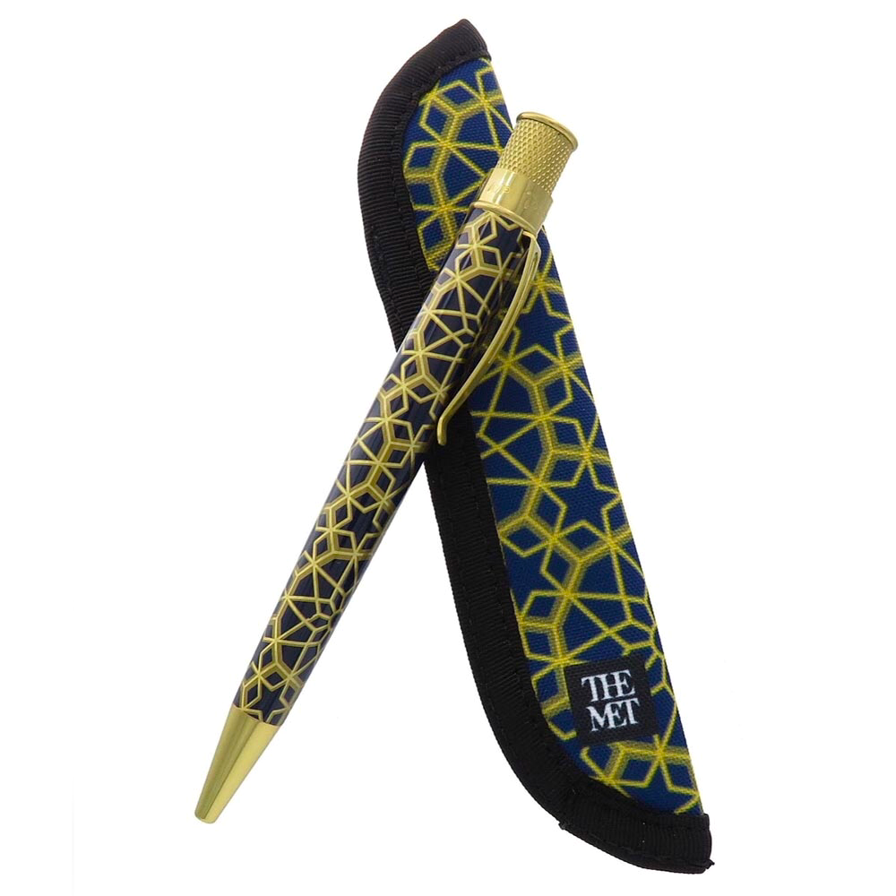Rickshaw Bagworks 1-Pen Sleeve - Geometric Blue (Retro 51 Design) (Discontinued)