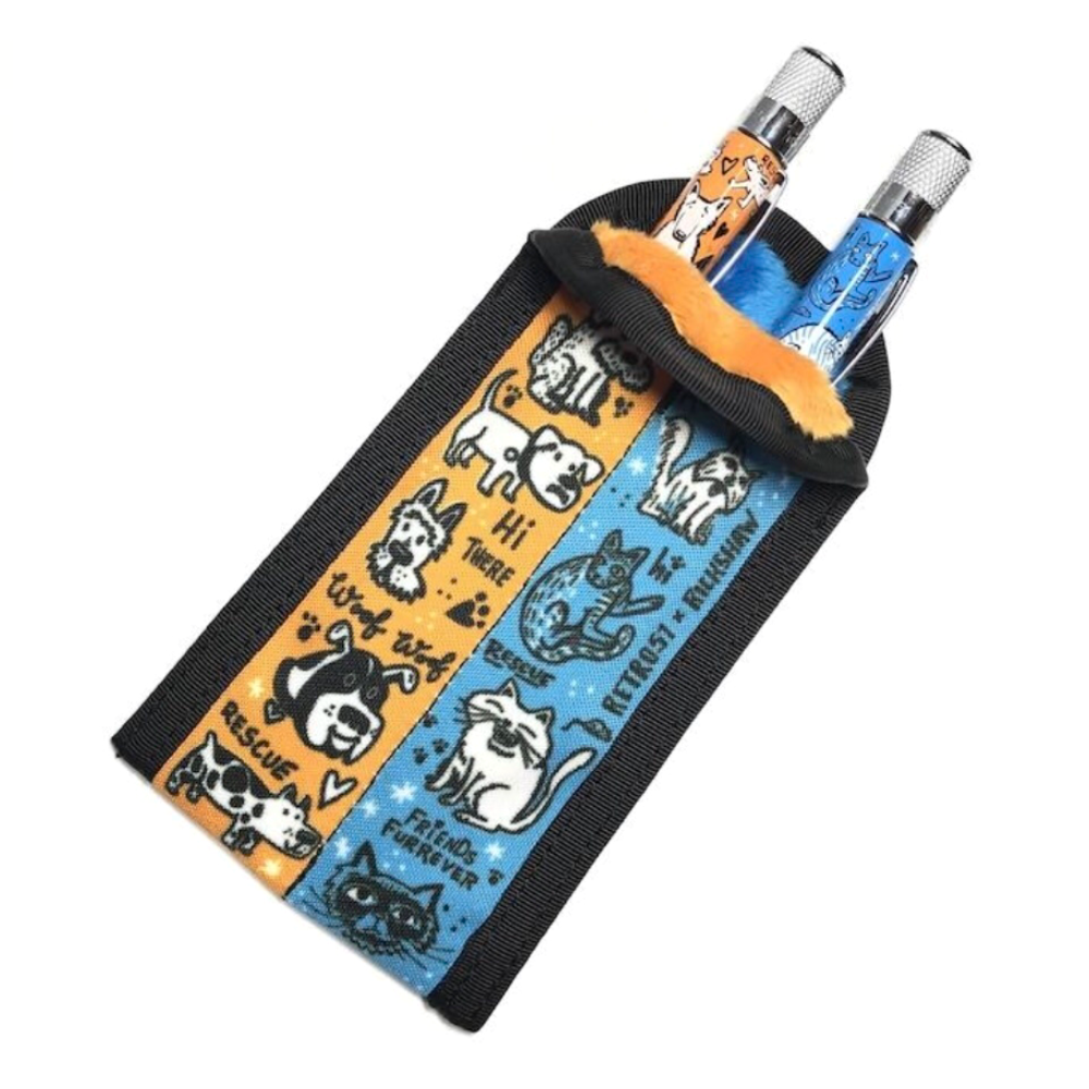Rickshaw Bagworks 2-Pen Coozy Sleeve - Dog and Cat Rescue (Retro 51 Design)