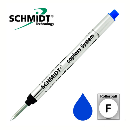 Schmidt Long Capless Rollerball Refills - Blue