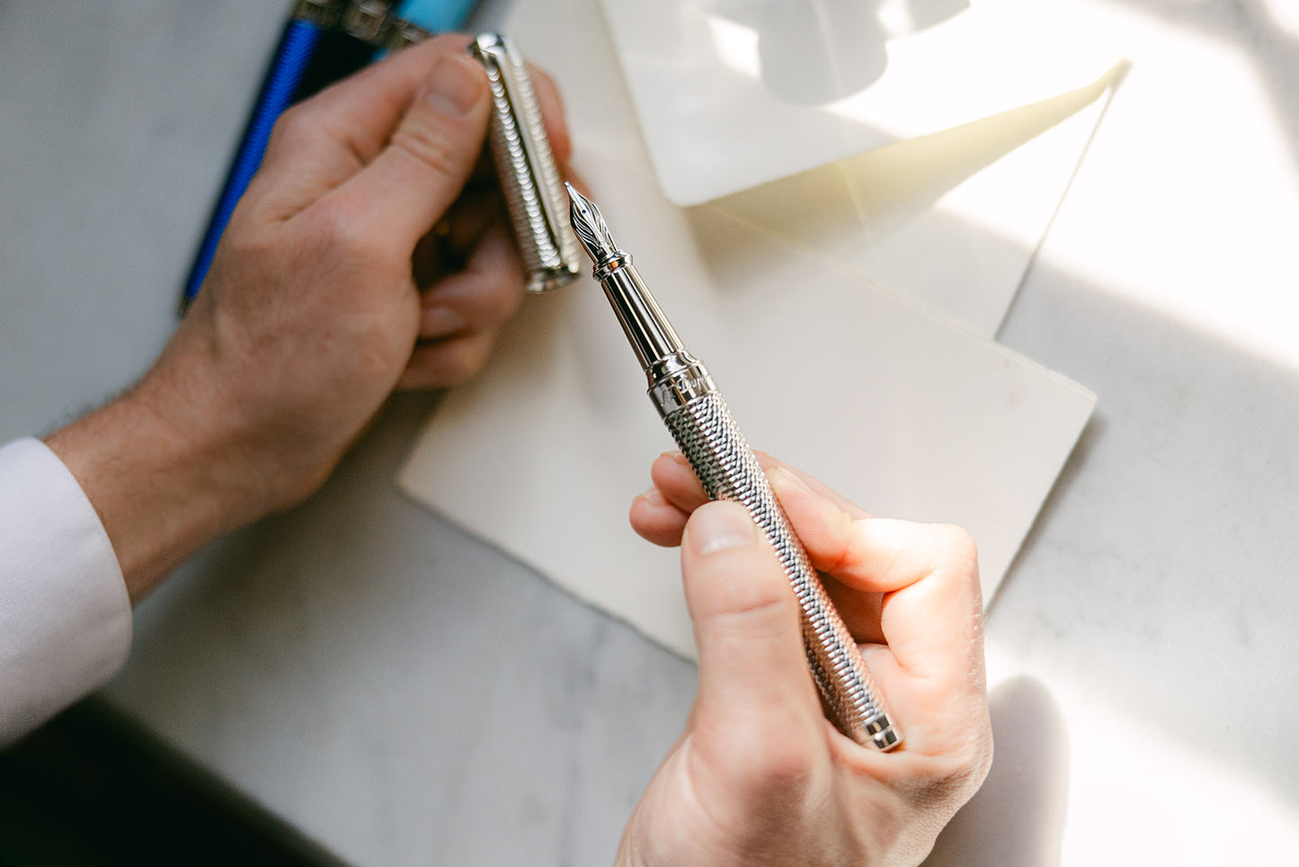 S.T. Dupont Eternity XL Fountain Pen - Diamond Head Guilloche
