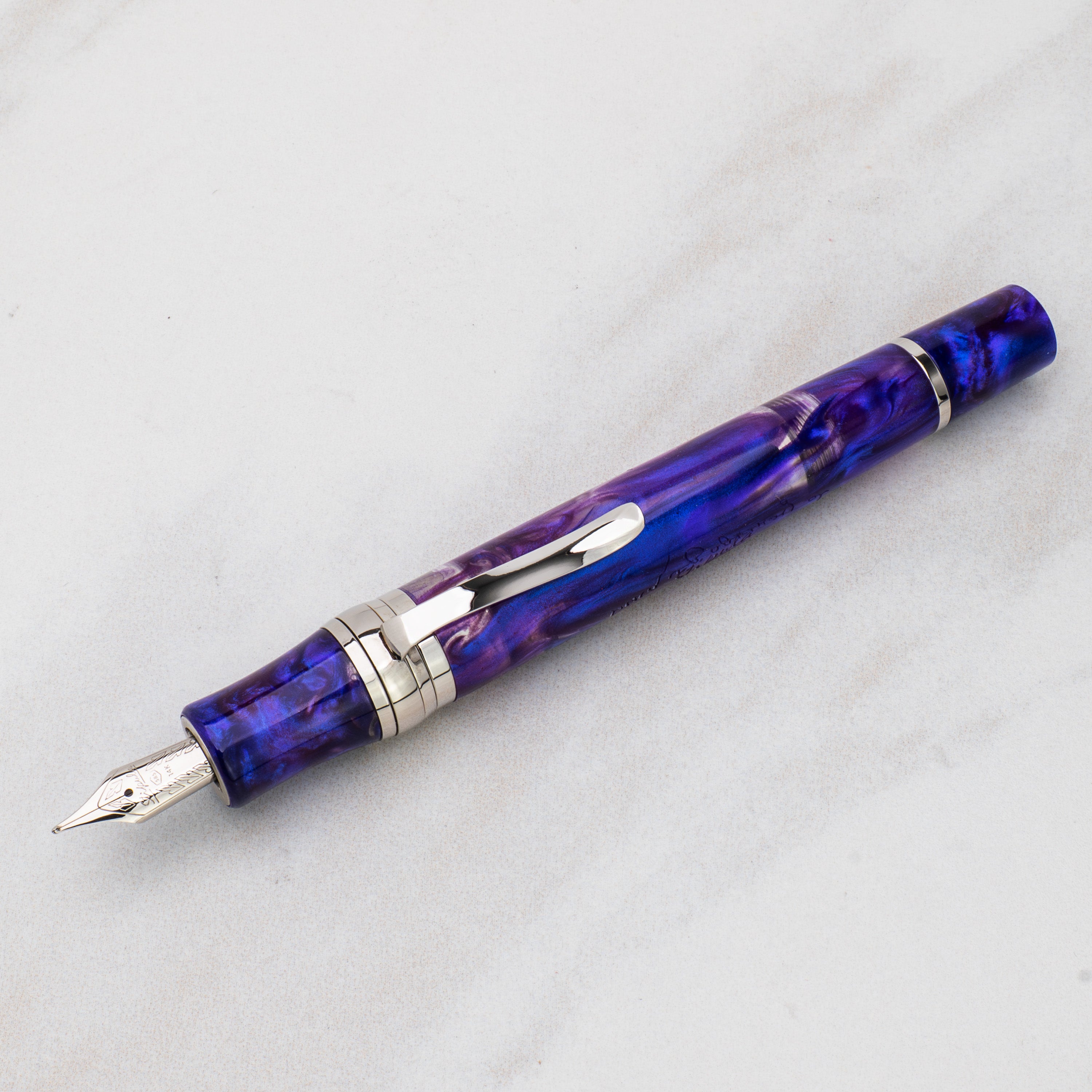 Stipula Da Vinci Brooks Capless Fountain Pen - Purple Explosion ...