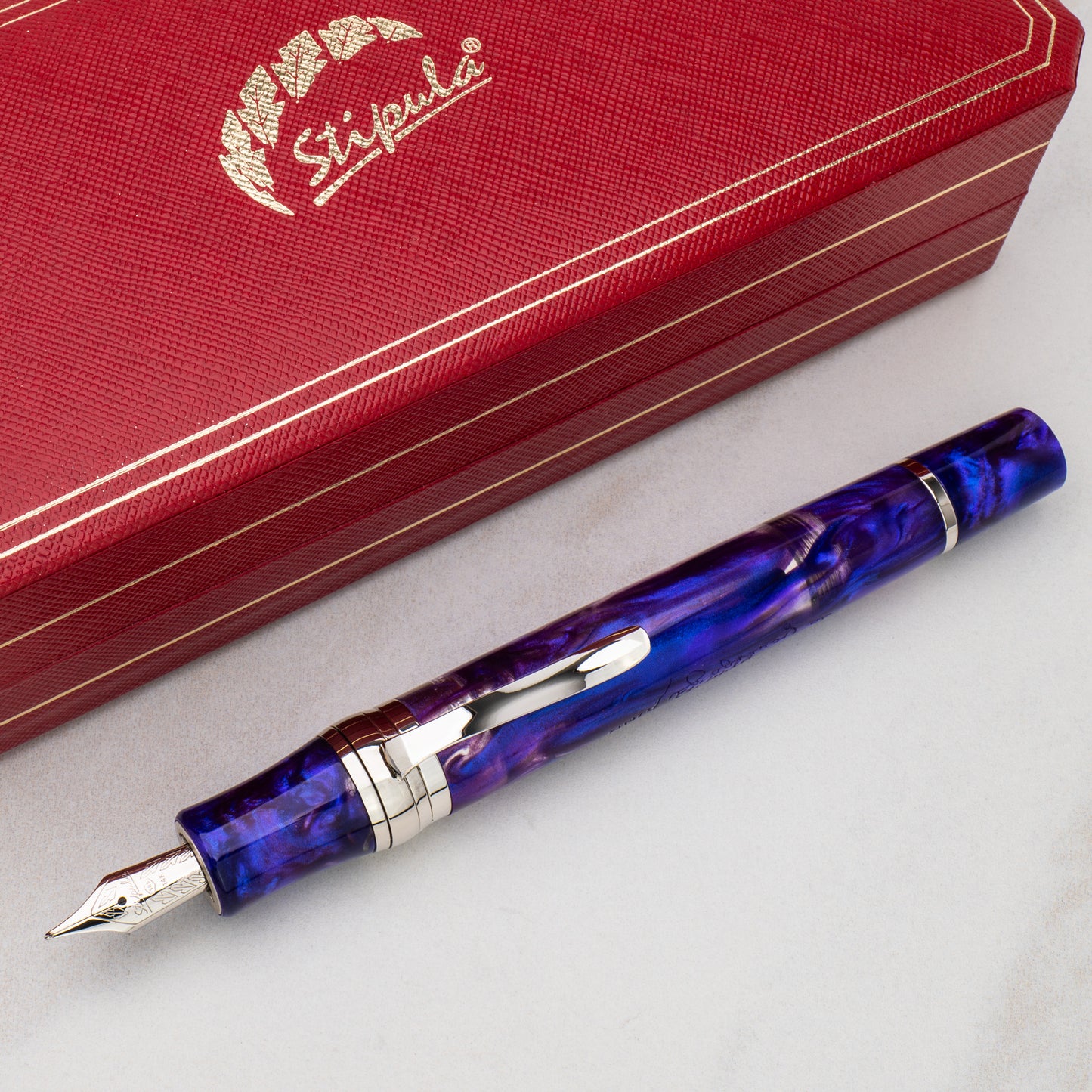 Stipula Da Vinci Brooks Capless Fountain Pen - Purple Explosion