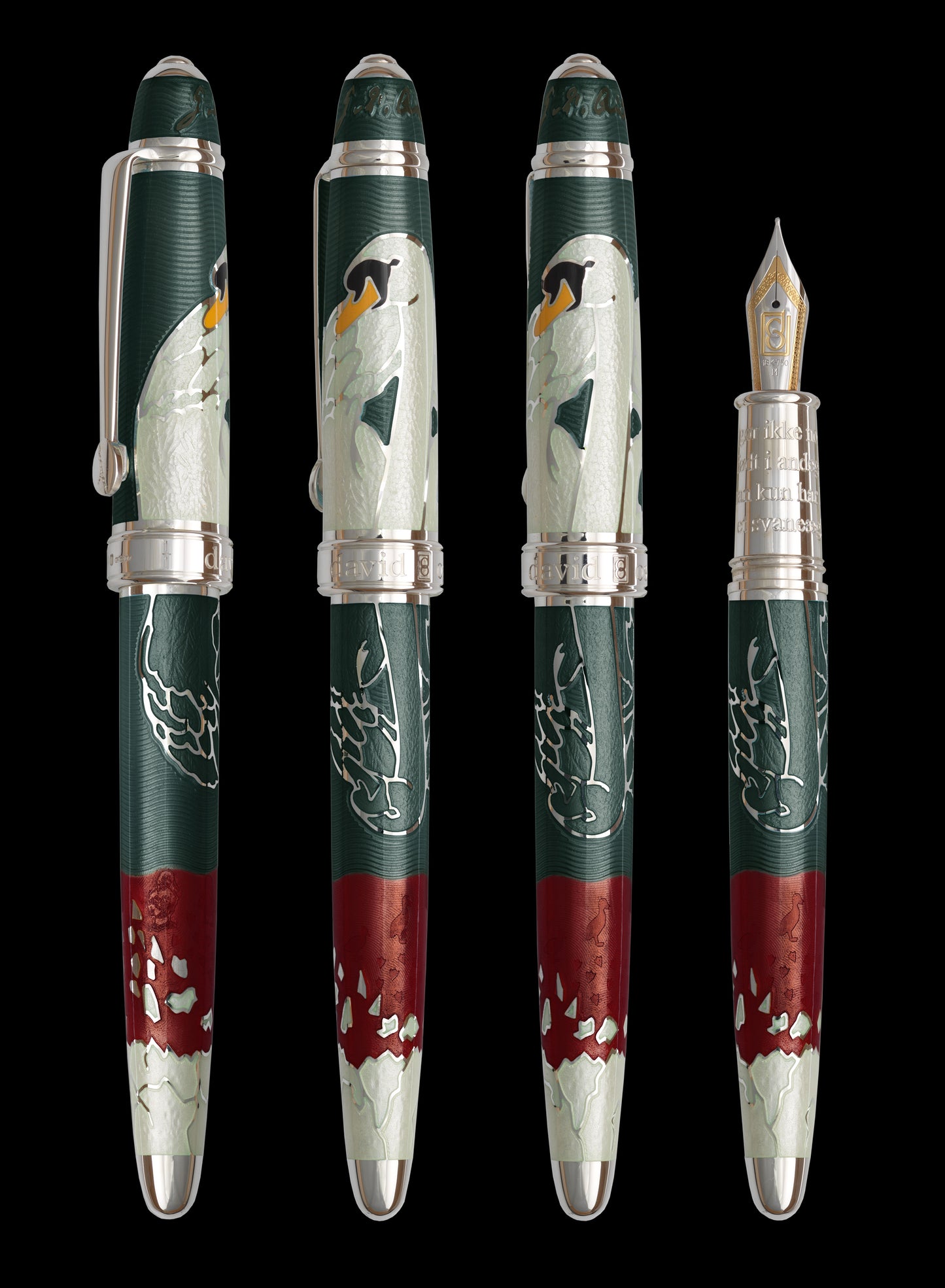 David Oscarson Hans Christian Andersen The Ugly Duckling Fountain Pen - Black/Red (Limited Edition)