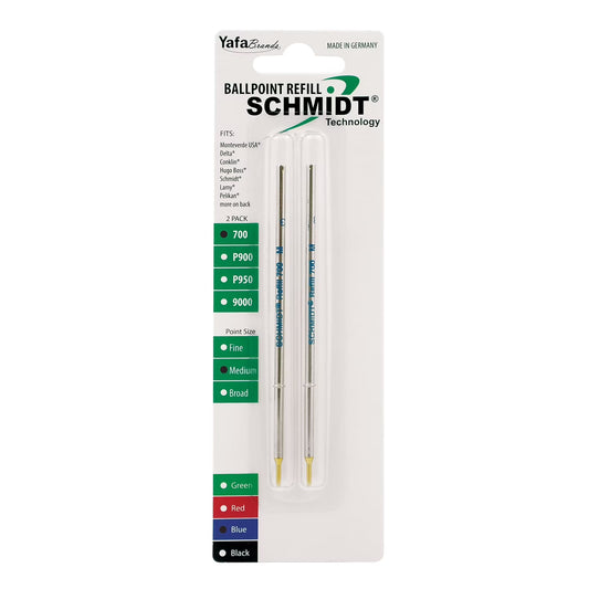 Schmidt® 700 A3 Ballpoint Refill To Fit European Early Model Pens, Italian Made Aurora Flat Ballpen - Black Medium (2ea)