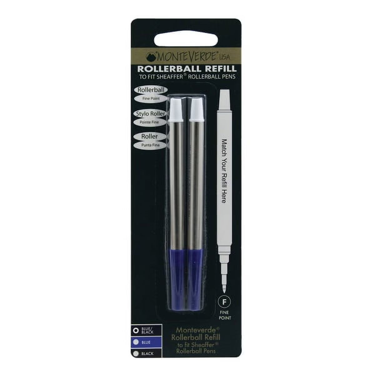Sheaffer Capless Gel Refill by Monteverde USA® - Blue-Black Fine (2 ea)