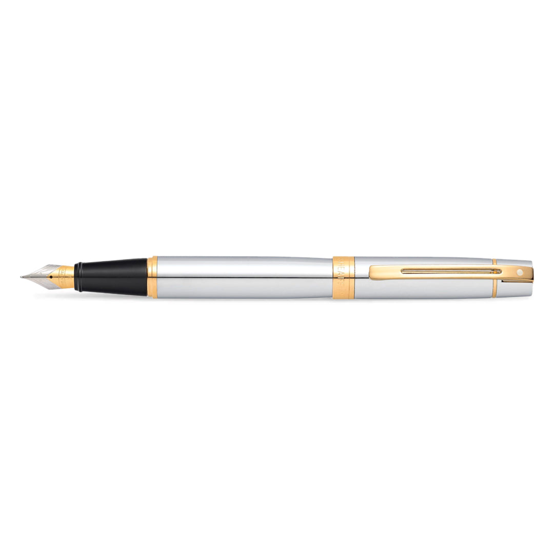 Sheaffer 300 Fountain Pen - Chrome with Gold