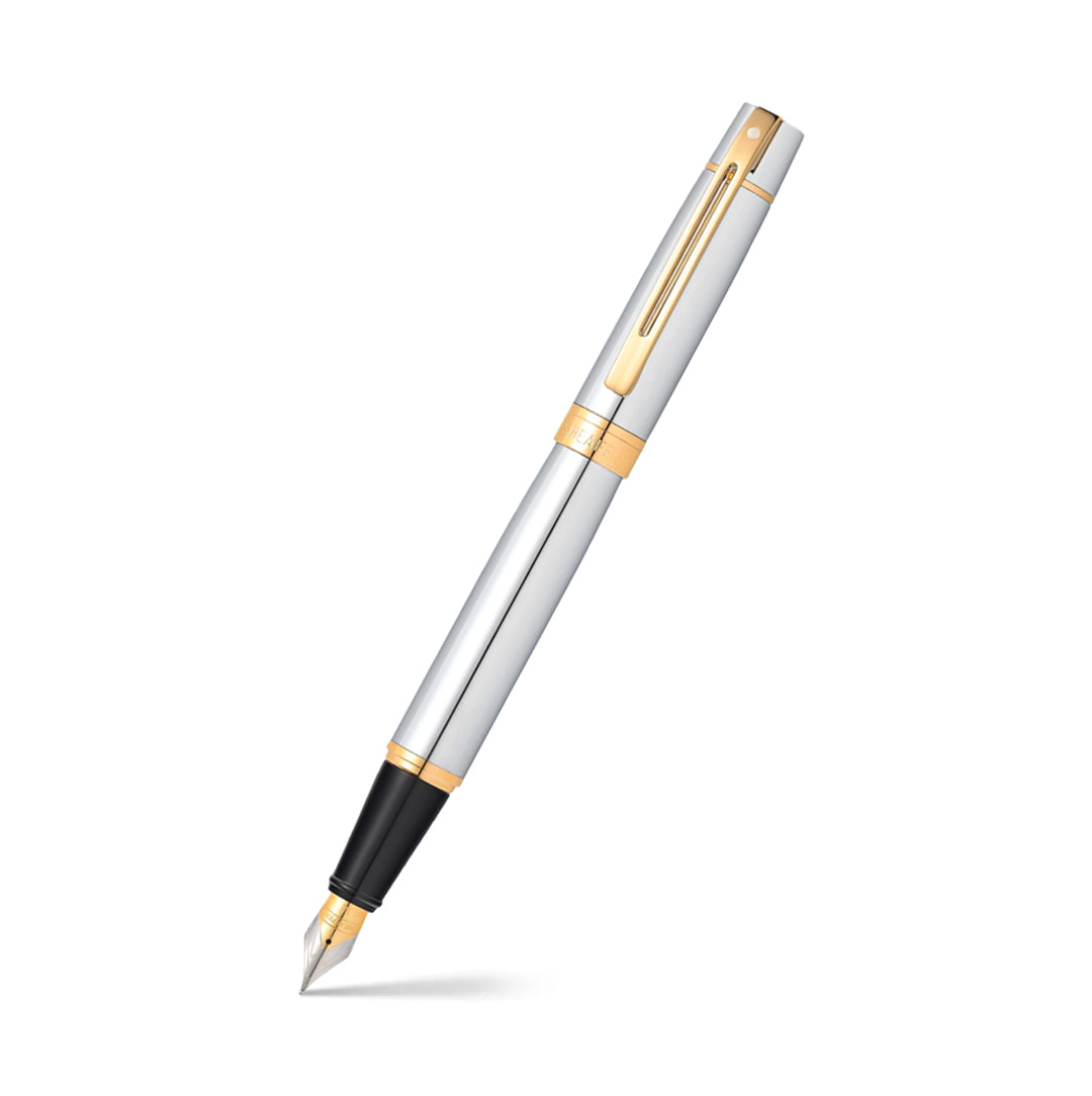 Sheaffer 300 Fountain Pen - Chrome with Gold