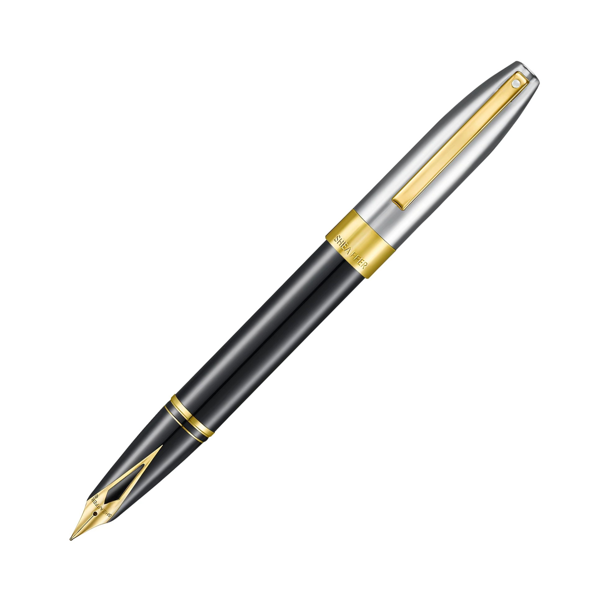 Sheaffer Legacy 14K Fountain Pen Bi Color Black Chrome With Gold Tri sheaffer-legacy-14k-fountain-pen-bi-color-black-chrome-with-gold-tri