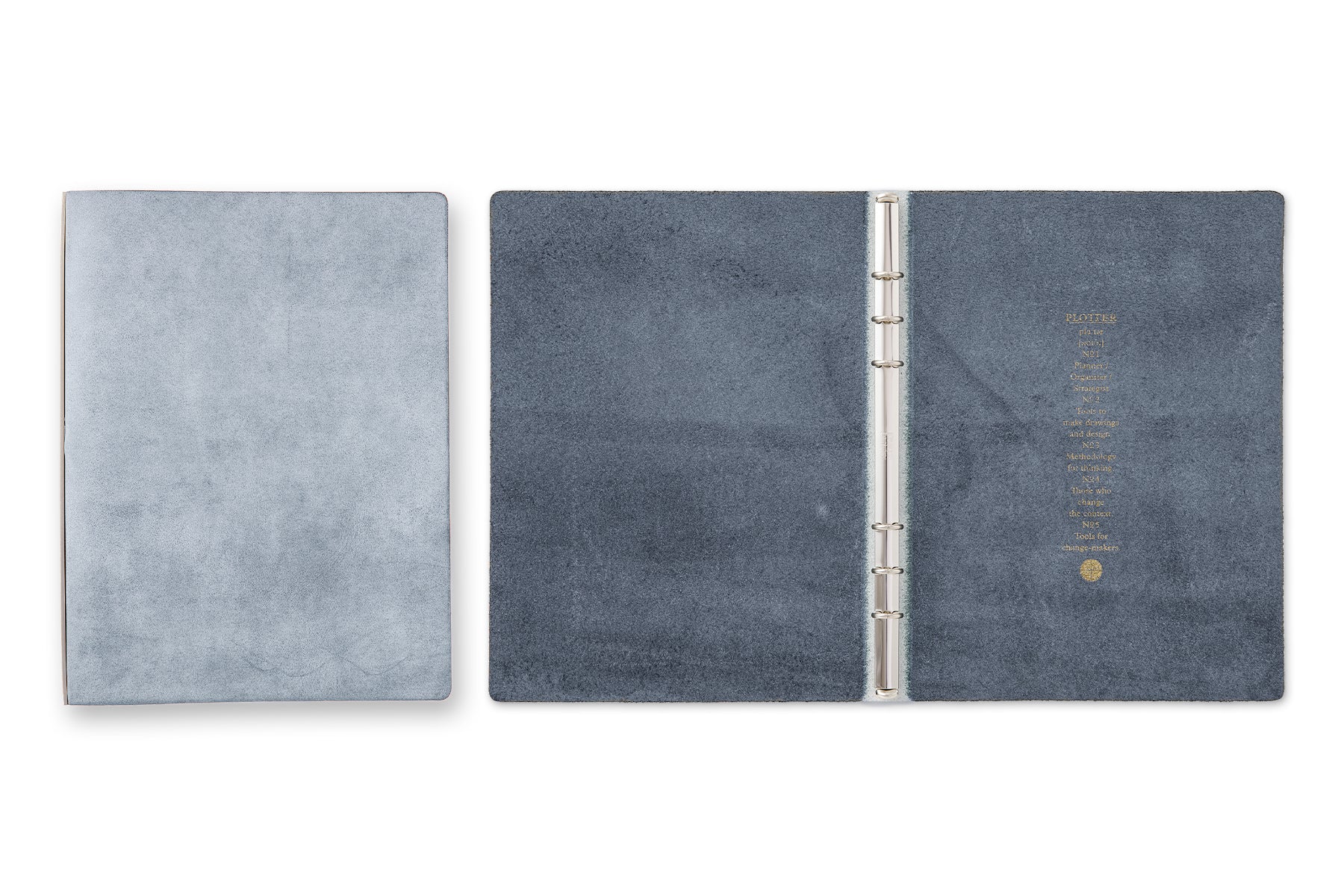 PLOTTER A5 Size Shiranami 6-Ring Leather Binder - Blue (US