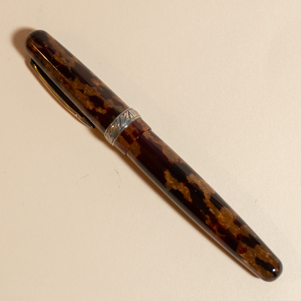 Pre-Owned Stipula Etruria Amber Fountain Pen - Medium