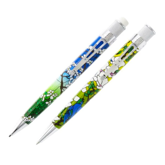 Retro 51 Tornado Gift Set - Tiffany Favrile Parrots and Dogwood (Metropolitan Rollerball and Pencil 1.15mm)
