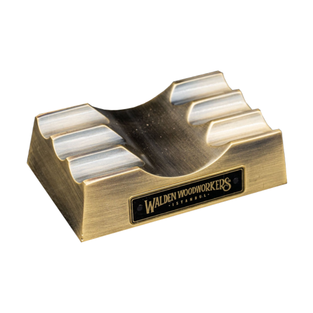 Galen Leather Brass The Pen Rest Pen and Brush Stand - Antique Brass