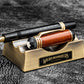 Galen Leather Brass The Pen Rest Pen and Brush Stand - Antique Brass