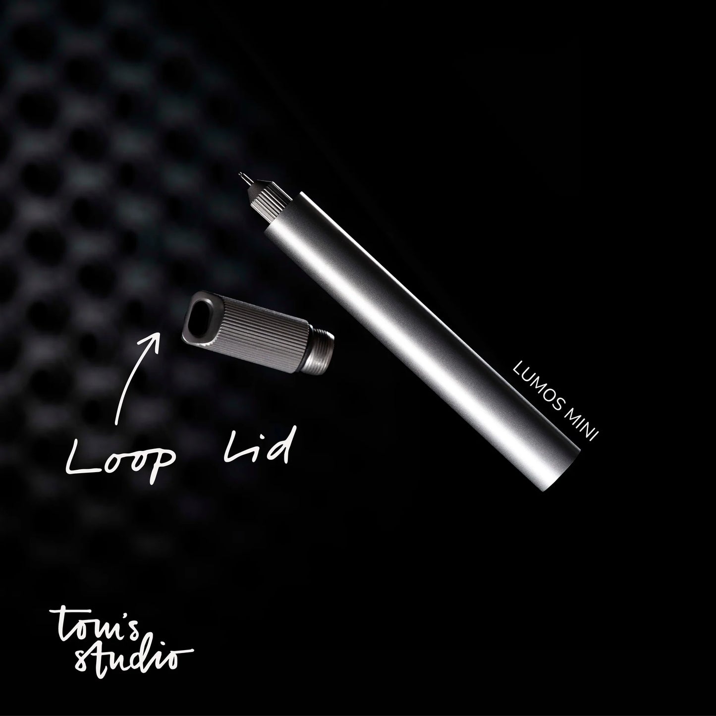 Tom's Studio Lumos Mini Refillable Pen - Titanium with Loop Lid