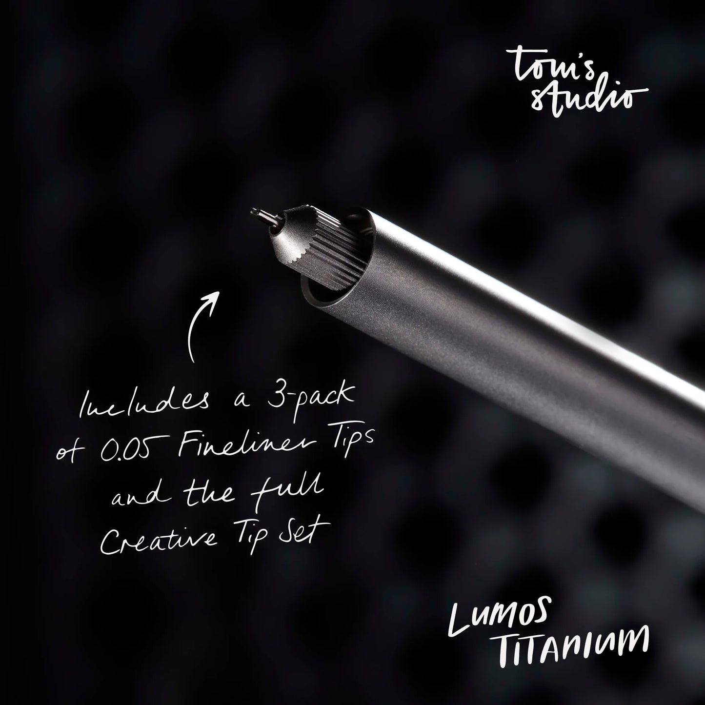 Tom's Studio Lumos Pro The Infinitely Refillable Pen - Titanium (Single Tip)