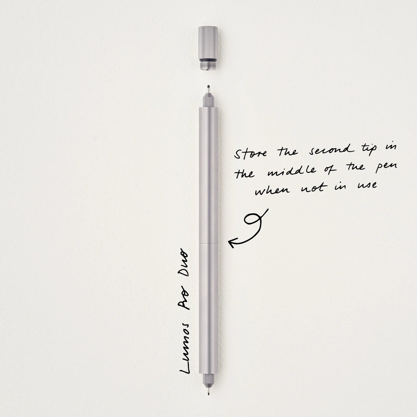 Tom's Studio Lumos Pro The Infinitely Refillable Pen - Titanium (Duo Tip)