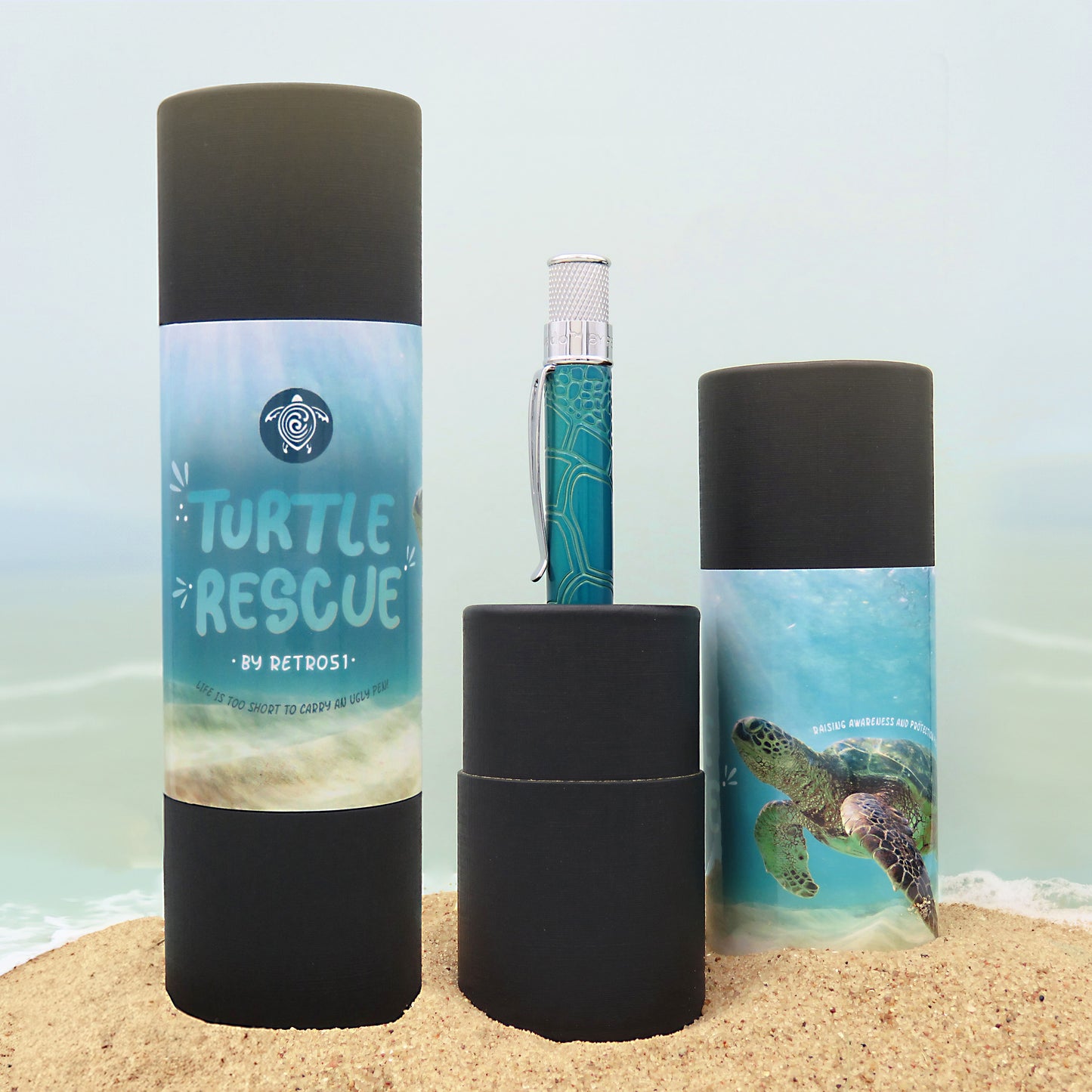 Rickshaw Bagworks 1-Pen Sleeve - Sea Turtle (Retro 51 Design)