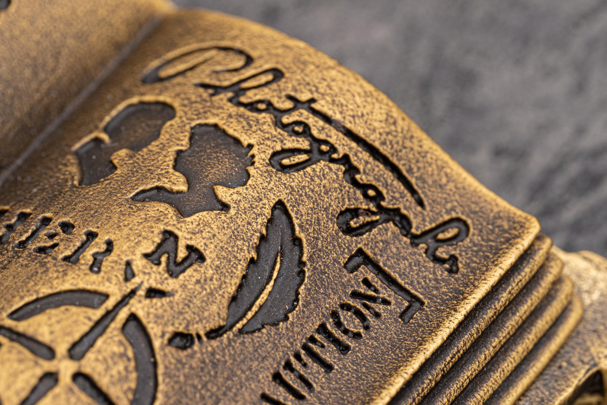 Galen Leather UY Design Brass "Listen to your Heart" Pen Stand