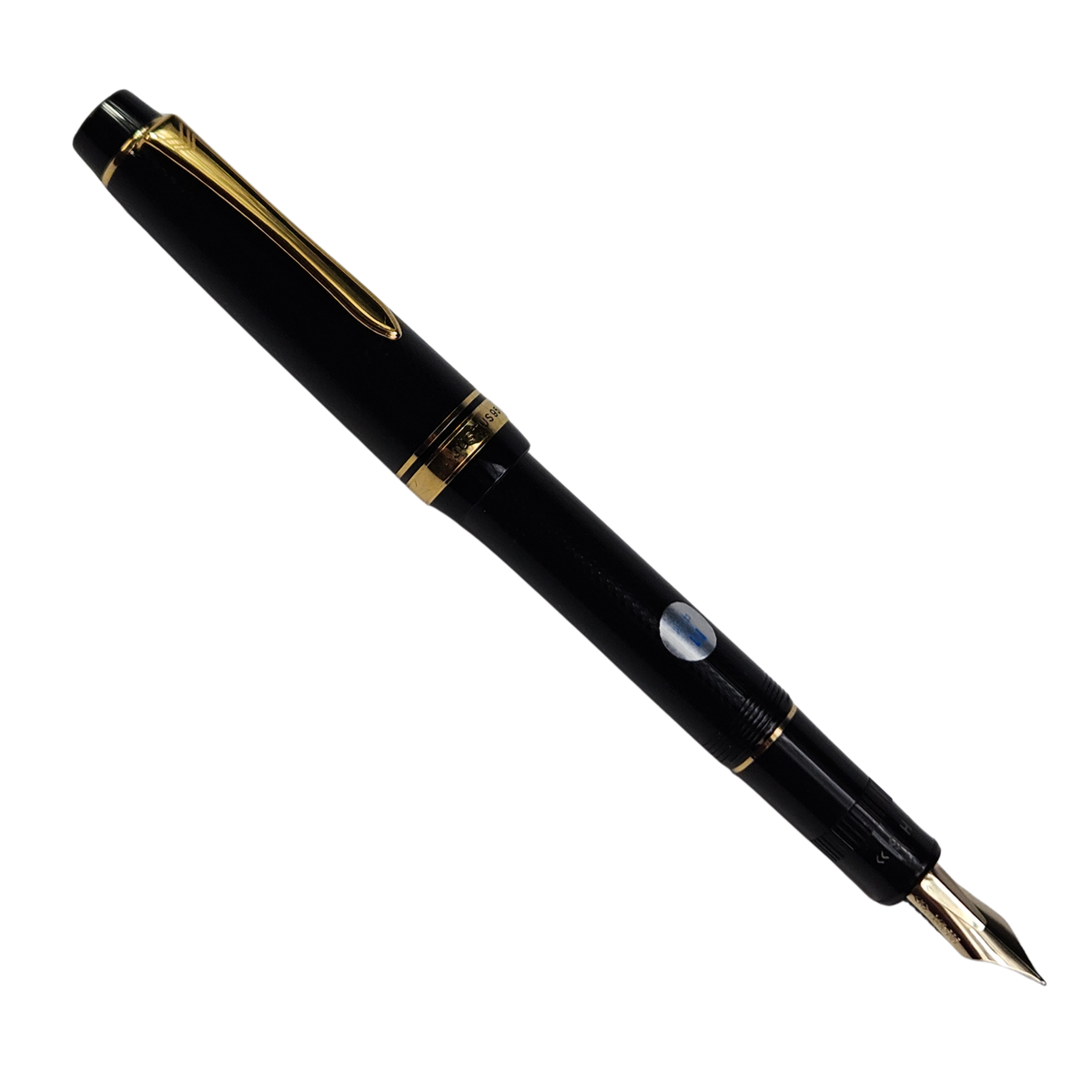 Pre-Owned Pilot Justus Fountain Pen - Black with Gold Trim - 14K Medium Nib (SAC)