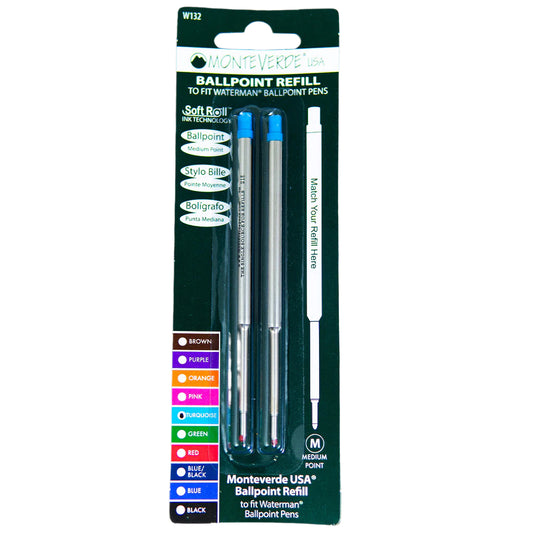 Waterman Ballpoint Refill by Monteverde USA® - Turquoise Medium (2 ea)