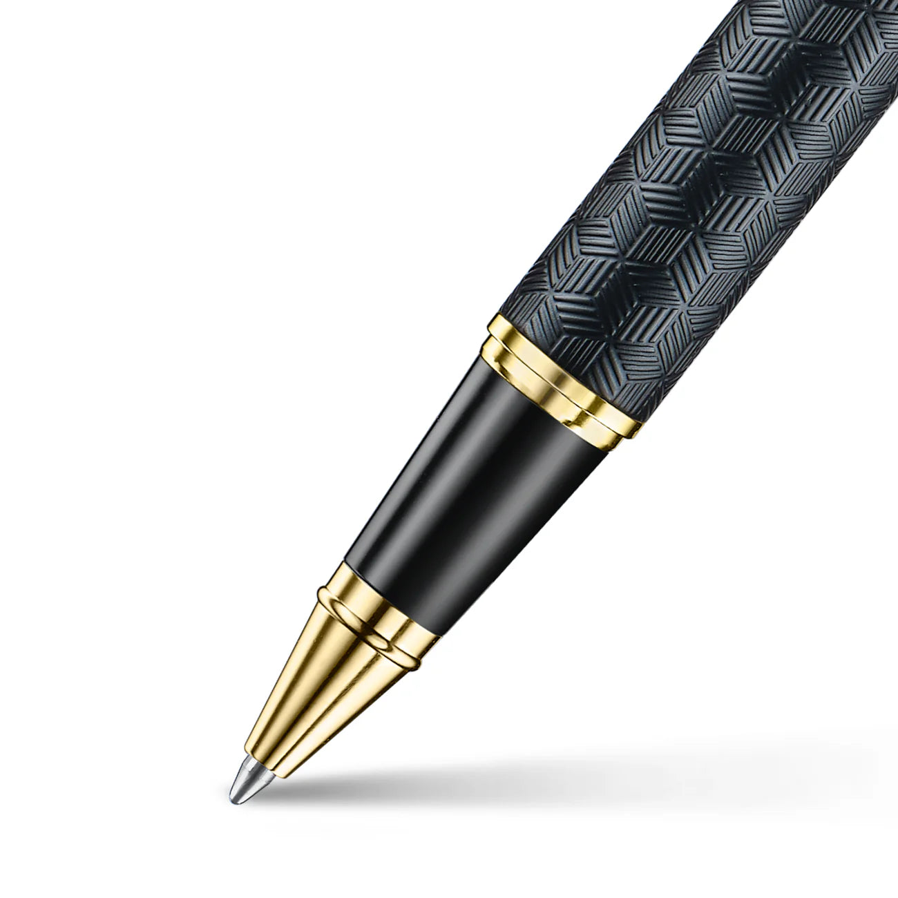 Sheaffer 300 Rollerball - Engraved Black with Chrome Cap and Gold Trims