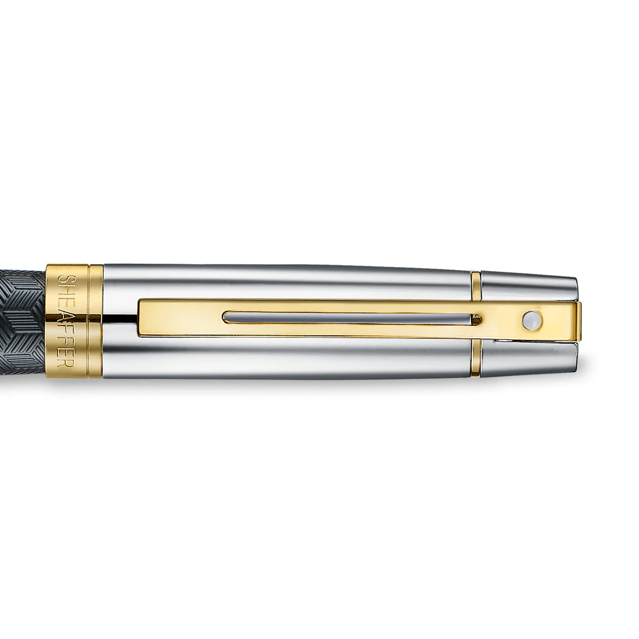 Sheaffer 300 Rollerball - Engraved Black with Chrome Cap and Gold Trims