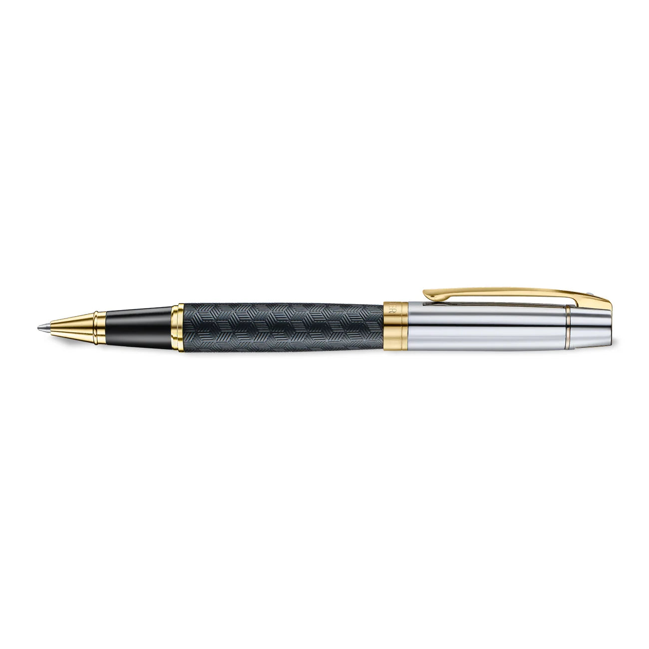 Sheaffer 300 Rollerball - Engraved Black with Chrome Cap and Gold Trims