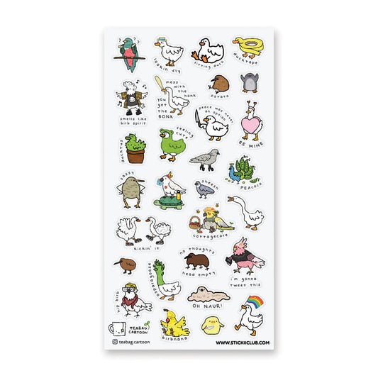 Faire Stickii Sticker Sheet - Birb Thoughts