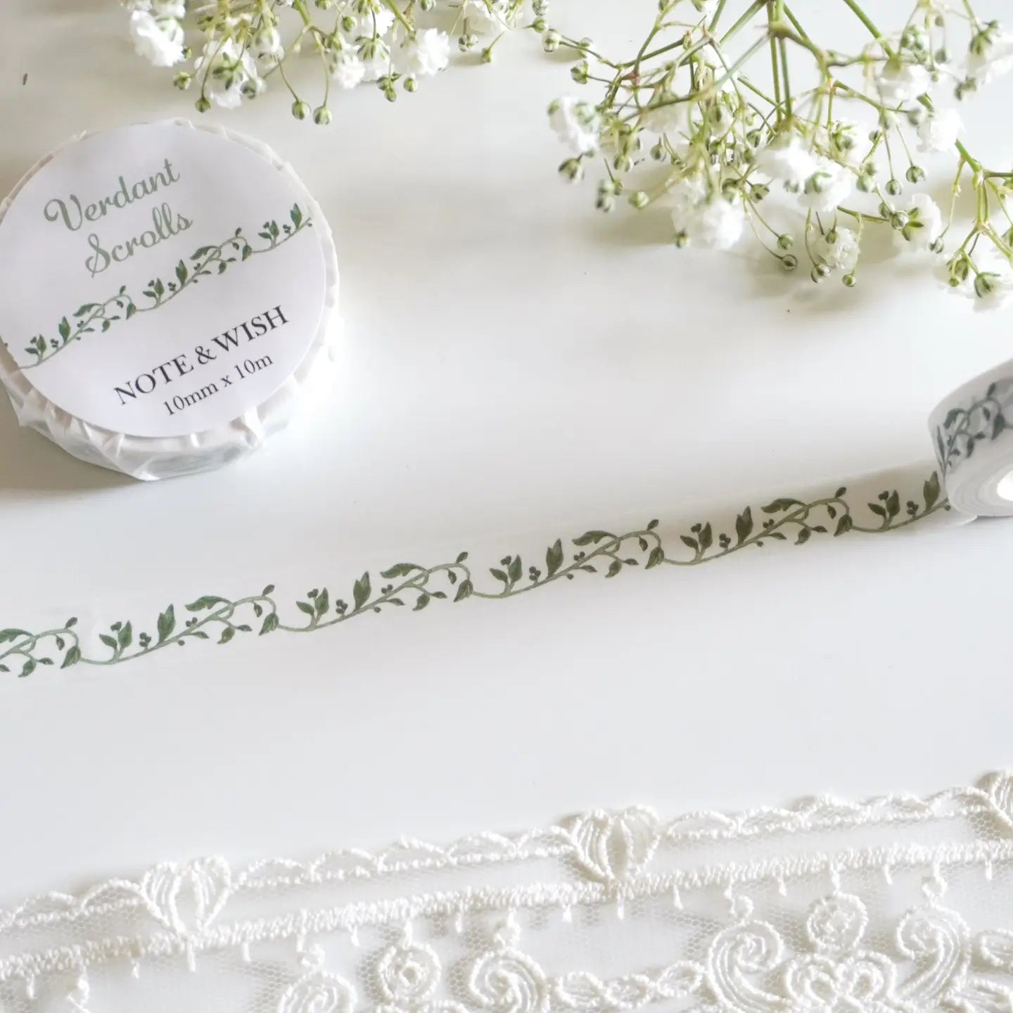 Note & Wish Washi Tape - Verdant Scrolls