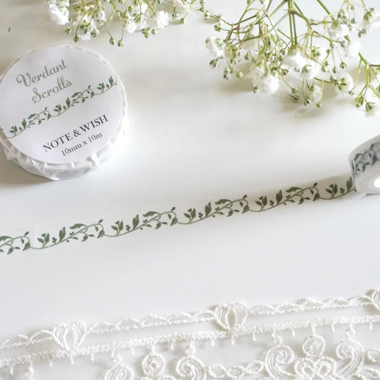 Note & Wish Washi Tape - Verdant Scrolls