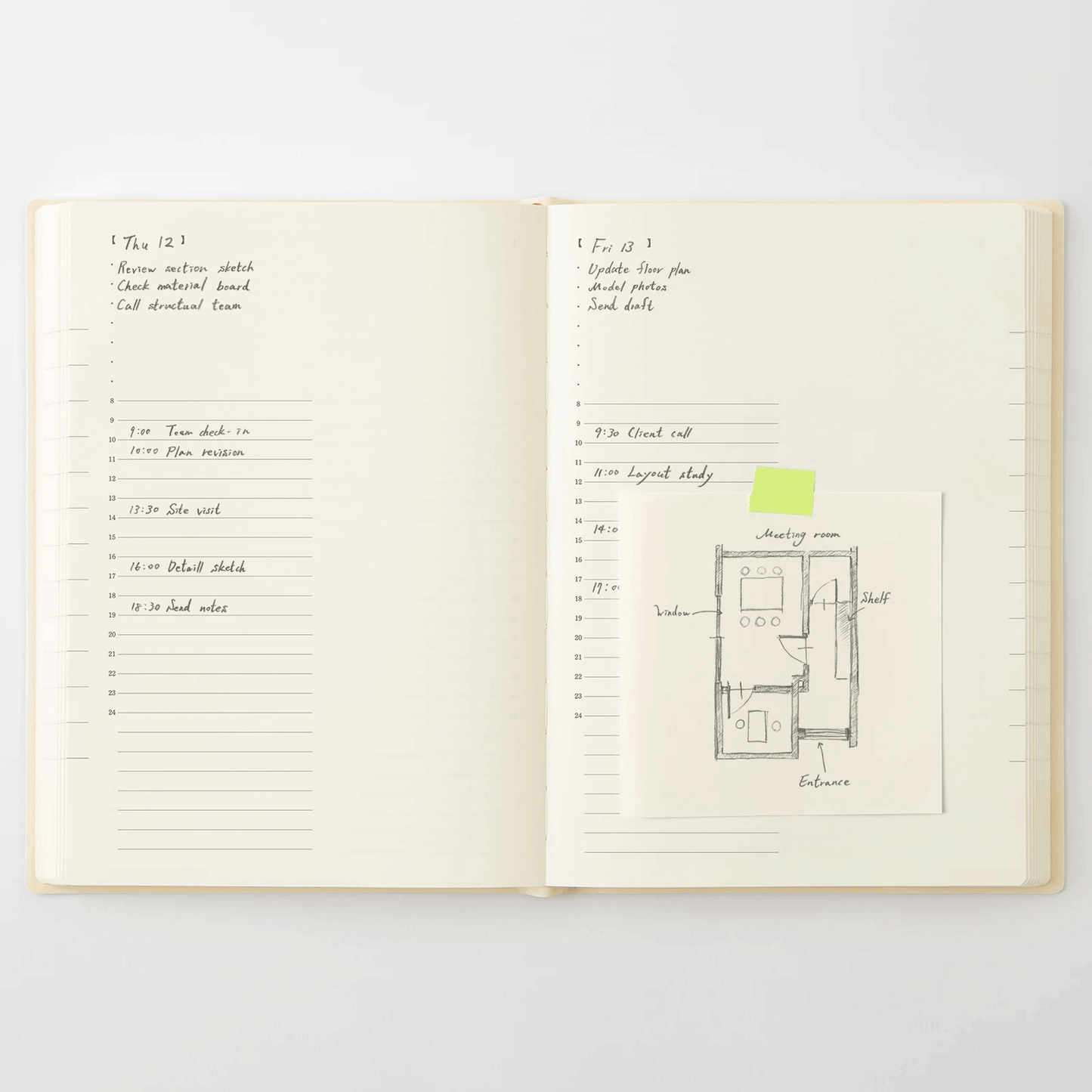 Midori 2027 MD Product Notebook Diary 1 Day 1 Page - A5 Size