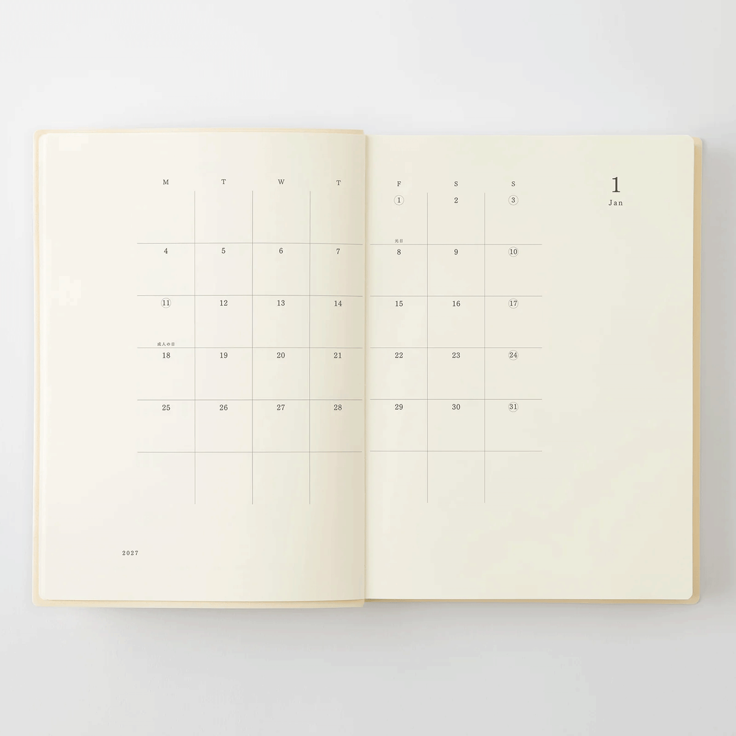 Midori 2027 MD Product Notebook Diary 1 Day 1 Page - A5 Size