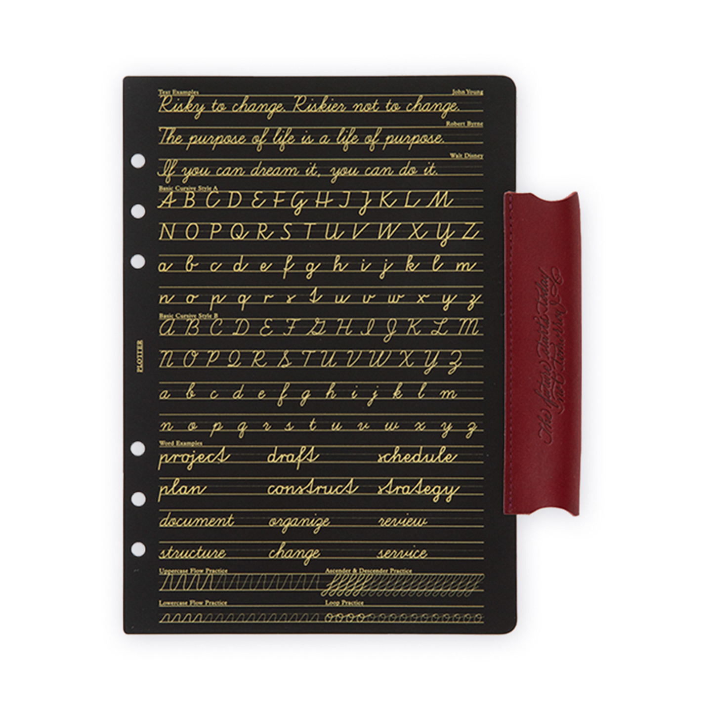 PLOTTER A5 Size Liscio 6-Ring Leather Binder - Red Brown (Limited Edition BOX)