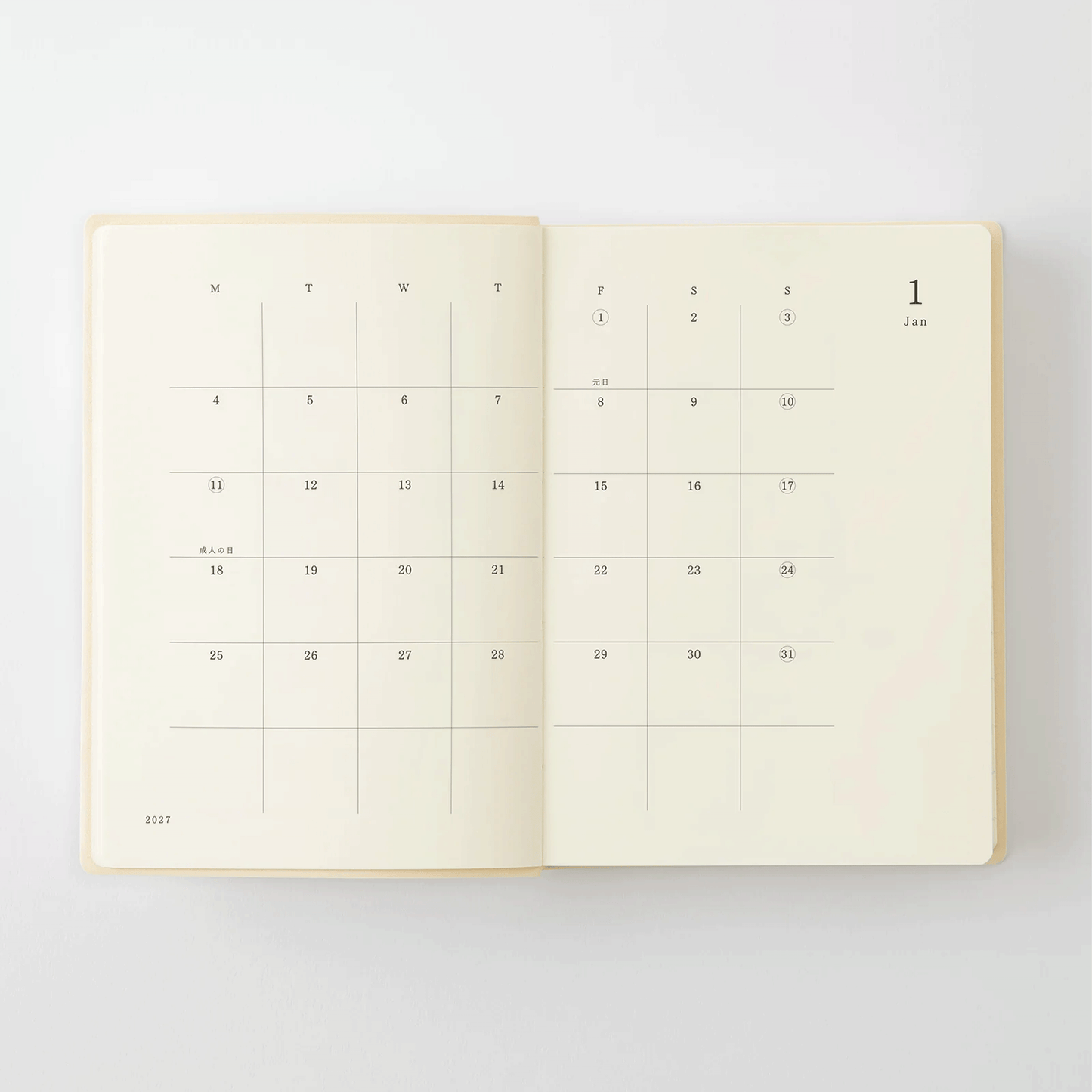 Midori 2027 MD Product Notebook Diary 1 Day 1 Page - A6 Size