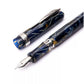 Pineider Antichi Materiali Wilde Blue Fountain Pen Palladium Trim