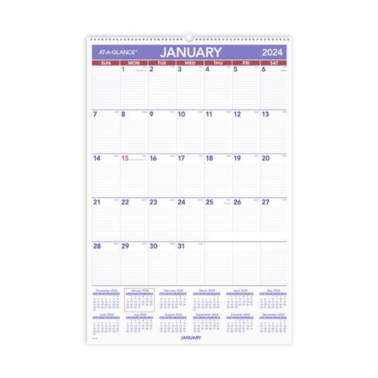 AT-A-GLANCE 2024 Dated Wall Calendar - 15" x 22"