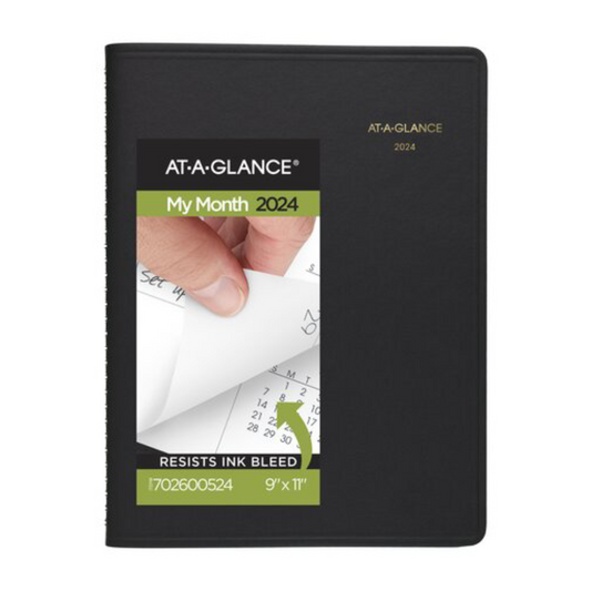 AT-A-GLANCE 2024 Monthly Planner (9" x 11") - Black