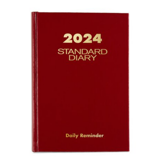 AT-A-GLANCE Standard Diary 2024 Daily Reminder (5 1/2" x 8") - Red