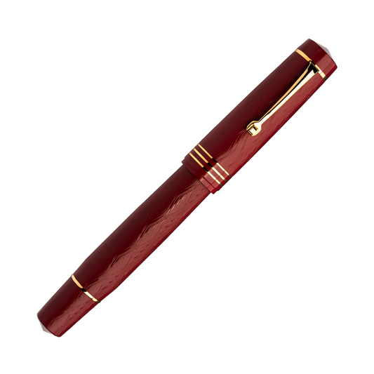 Leonardo Audace Guillochè Fountain Pen - Red Granata (14kt Gold #8) (Limited Edition)