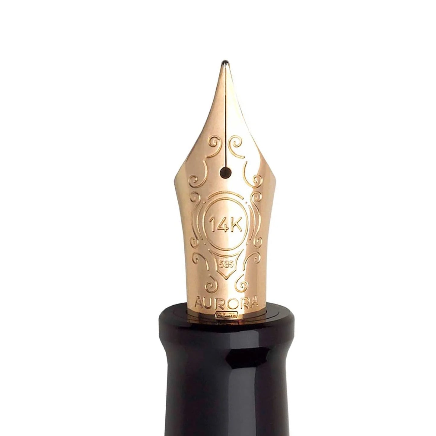 Aurora Optima Fountain Pen - Black - Gold Trim