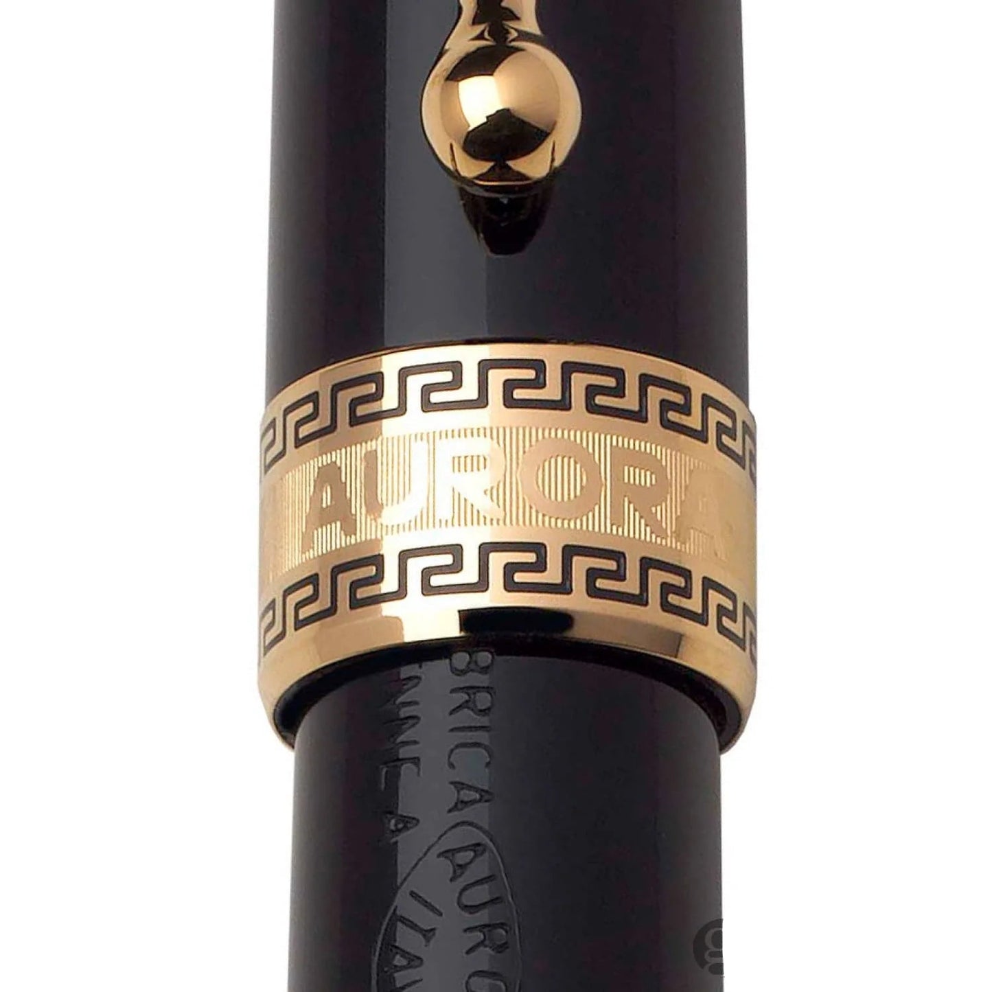 Aurora Optima Fountain Pen - Black - Gold Trim