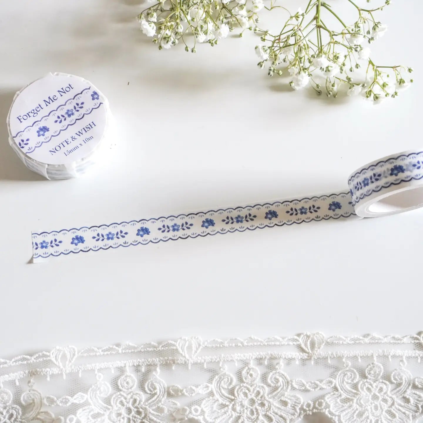 Note & Wish Washi Tape - Forget Me Not (Blue)
