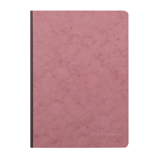 Clairefontaine #795466 Basics Lined Clothbound with Elastic Enclosure A5 Notebook (6 x 8.25) - Pink