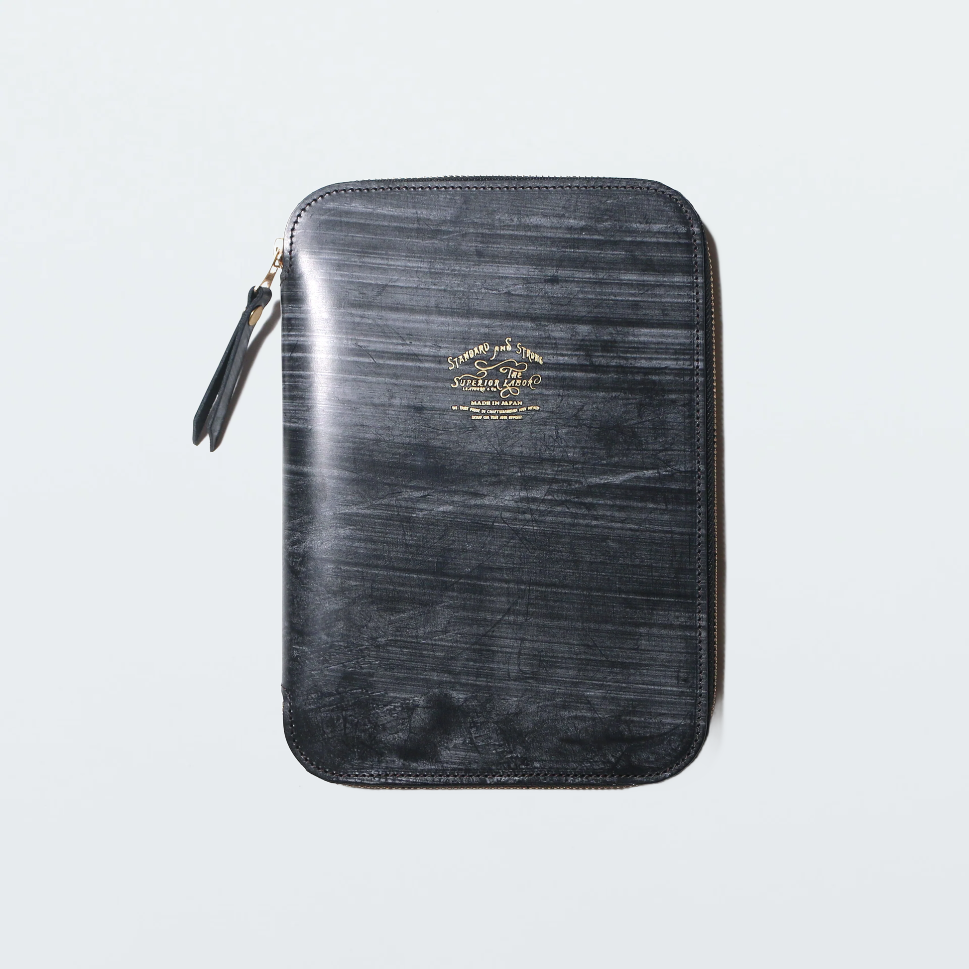 The Superior Labor Bridle Leather A5 Zip Organizer - Black The Superior Labor Bridle Leather A5 Zip Organizer - Black