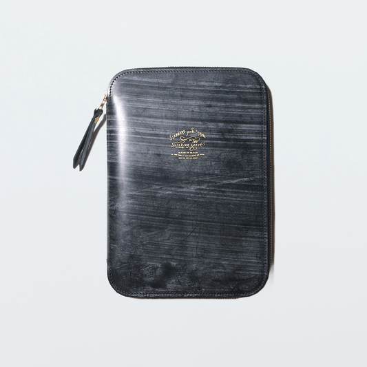 The Superior Labor Bridle Leather A5 Zip Organizer - Black