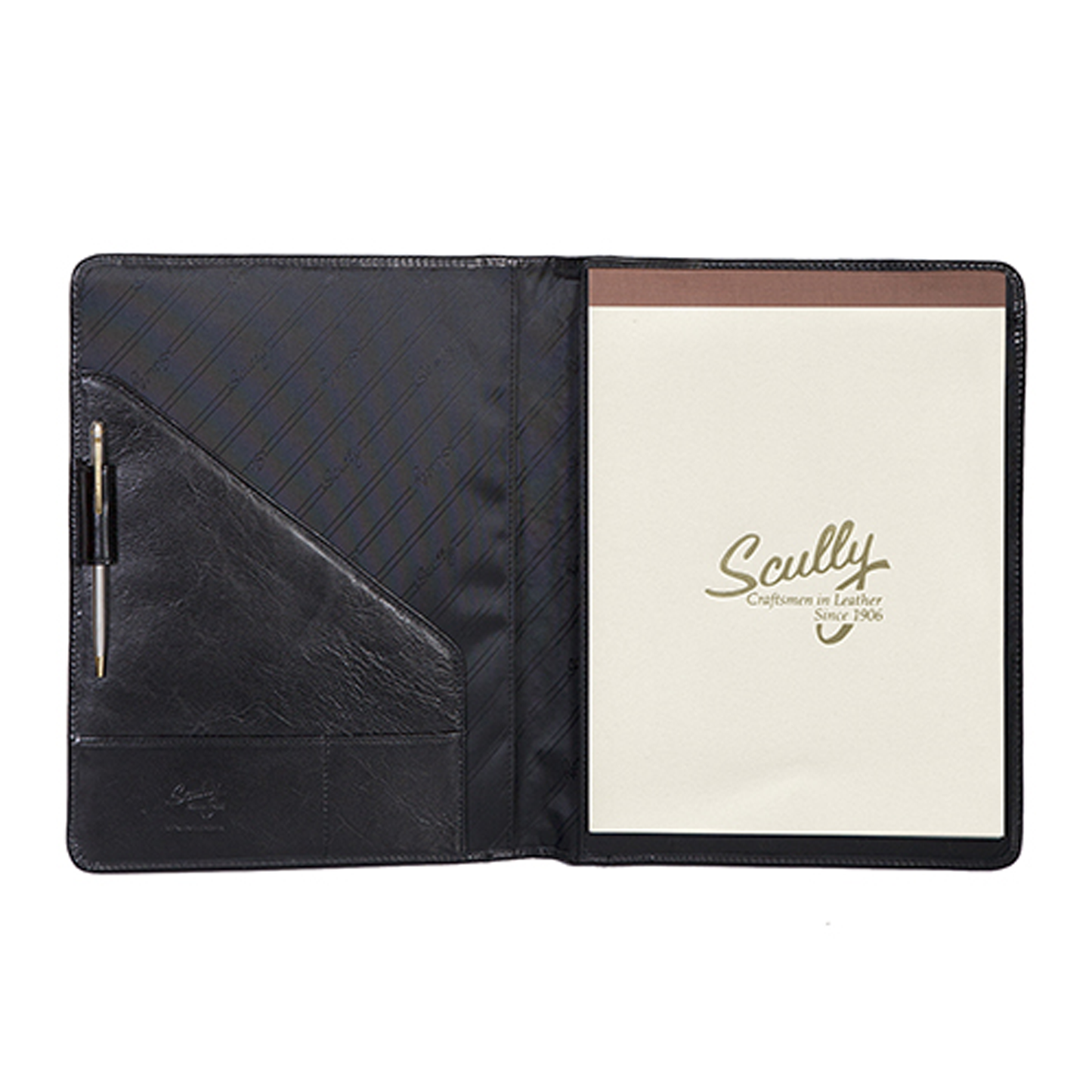 Scully 5012 Leather Pad Holder - Italian Black