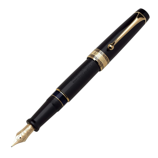 Aurora Optima Fountain Pen - Black - Gold Trim