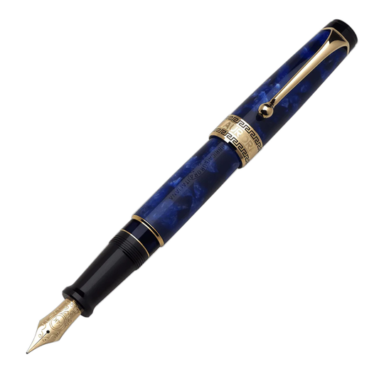 Aurora Optima Auroloide Fountain Pen - Blue - Gold Trim